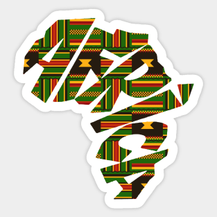 Africa Map with Kente Pattern, African Style Sticker